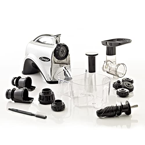 Juicer Premium Vegetable and Fruit Juice Extractor and Nutrition System Makes Nut Milks Baby Food and Sorbets (Silver)