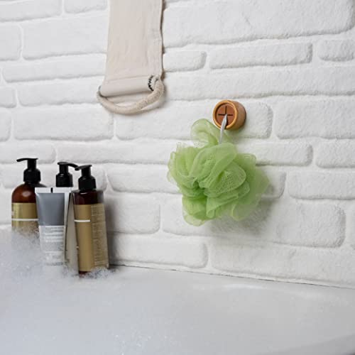 Self Adhesive Dish Towel Holder Hooks (4 Pack / Bamboo)