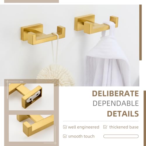 Double Towel Hook Brushed Dark Gold (2 Pack / Brushed Dark Gold)