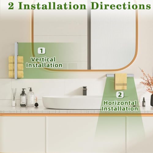 8'' Hand Towel Holder Towel Bar Wall Mount (Brushed Nickel / 8-Inch (2 Pack))