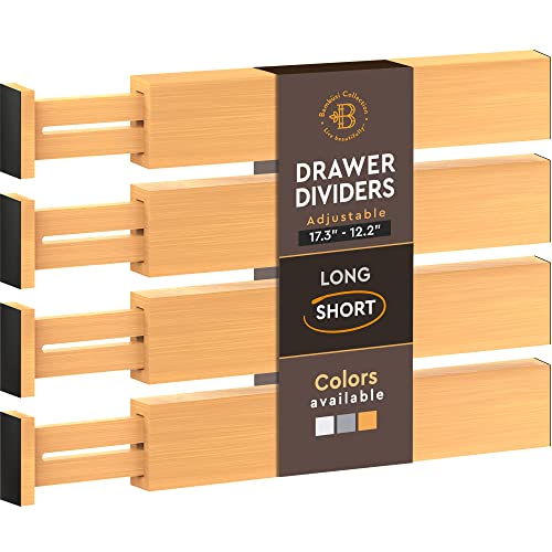 4 Pack Bamboo Drawer Dividers (Bamboo / 2.6-Inch High (4-pk))