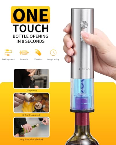 Electric Wine Opener Rechargeable 5 (5-in-1 Silver / Rechargeable)