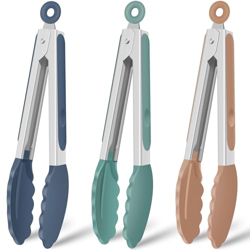 Silicone Kitchen Tongs for Cooking (Neutral Color)