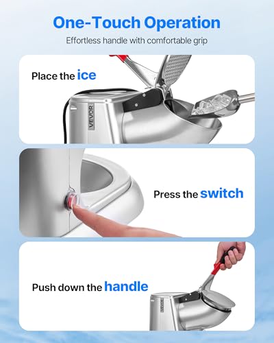 Ice Crusher Machine (Silver / 220LBS/H-Heightened)
