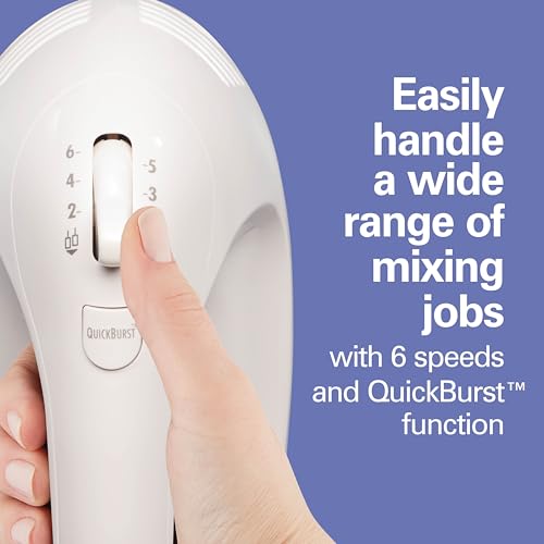 6 Speed Electric Hand Mixer With Easy Clean Beaters (White / Powerful 275 Watt Motor)