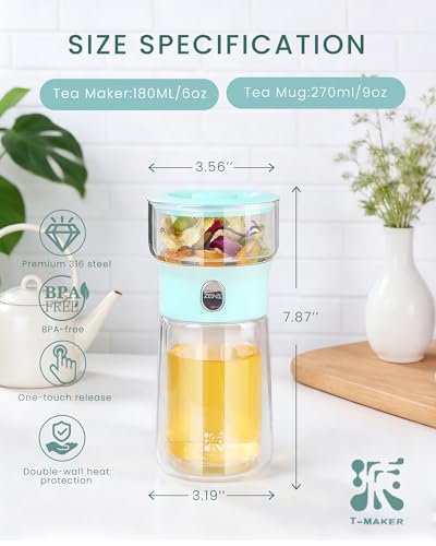 Modern Glass Infuser Teapot (06-Blue / 9oz)