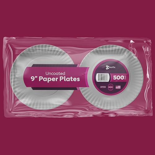 500 Uncoated Paper Plates 9 Inch (9 Inch)