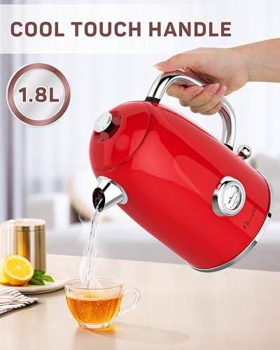 61 oz Electric Kettle with Thermometer (Red)