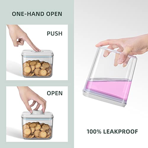12 Pcs Pop Airtight Food Storage Containers with Lids for Kitchen Pantry Organization Stackable Cereal Snacks Flour Sugar Coffee Spaghetti (12 Pcs Set)