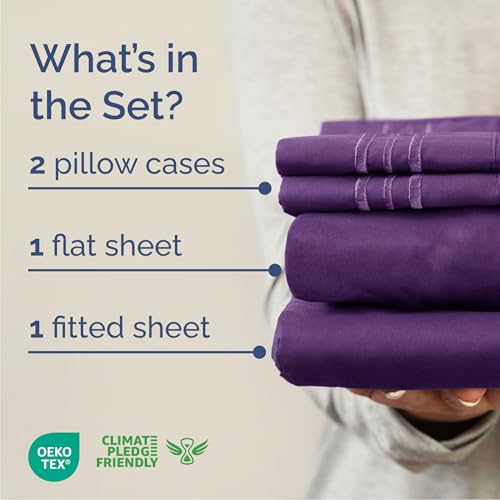 Queen Size 4 Piece Sheet Set (36 - Purple / Queen)