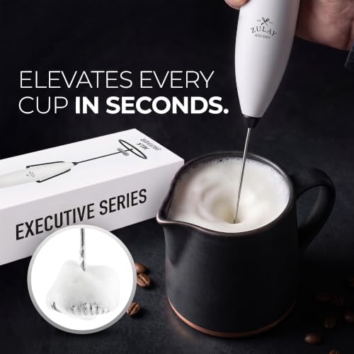 Powerful Milk Frother Wand With Duracell Batteries (Gift Box White & Black / Z1 Motor + Batteries)