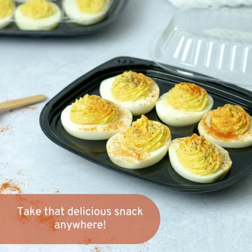 16 Pack Disposable Deviled Egg Containers with Lid (12 Egg Halves)