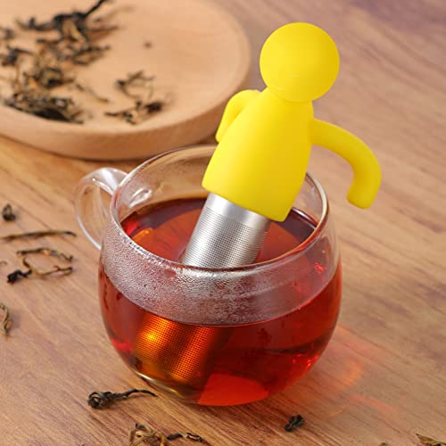 Tea Infuser for Loose Tea Fine Mesh Tea Steeper (Grey+Yellow)