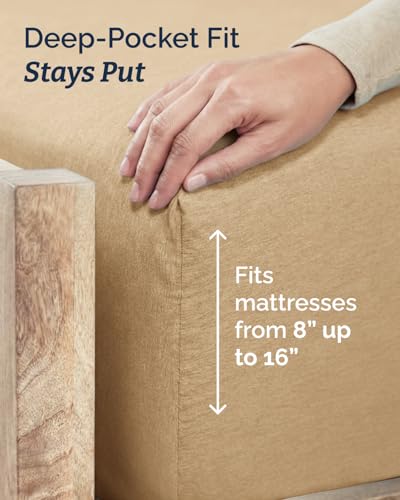 Twin Size 3 Piece Sheet Set (37 - Heathered Tan / Twin)