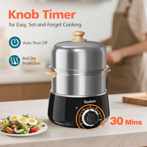Hard Boiled Egg Cooker (Black / 2-Tier)