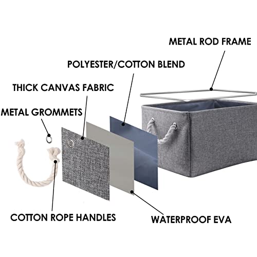 Large Storage Bins (Grey / Large - 15.7Lx11.8Wx8.3H)