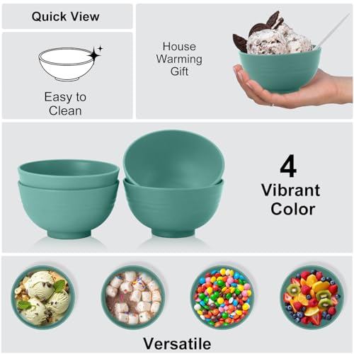 wheat straw snack bowls 10oz set of 8 (10 oz / Green)