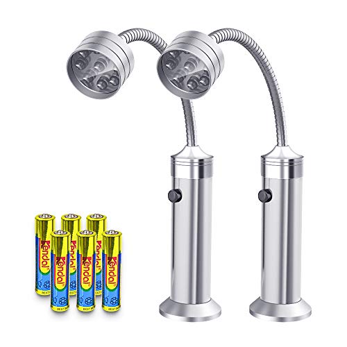 Barbecue Grill Light Magnetic LED Flexible Gooseneck Grilling Accessories (Silver)
