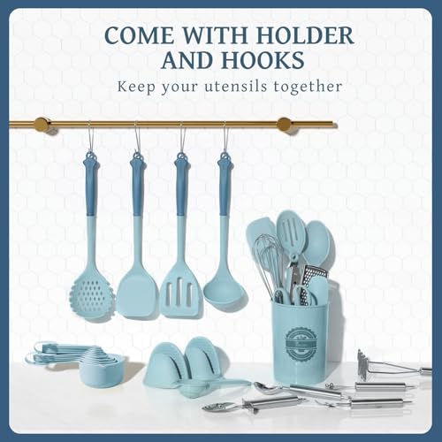 43Pcs Large Kitchen Utensils Set (Blue)