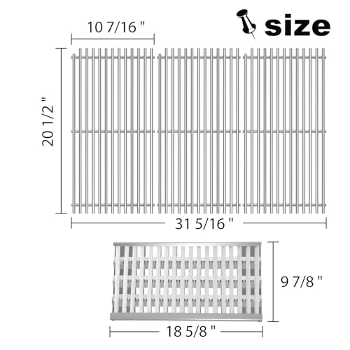 Grill Grates Replacement 54801 92911 for DCS Grill Parts (SILVER 92911+9mm)