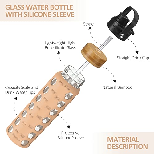 24oz Glass Water Bottle (Amber / 24 Ounces)