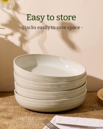 Milkyway 33 oz Pasta Bowls Set of 8 (Beige Thread / Set of 8)