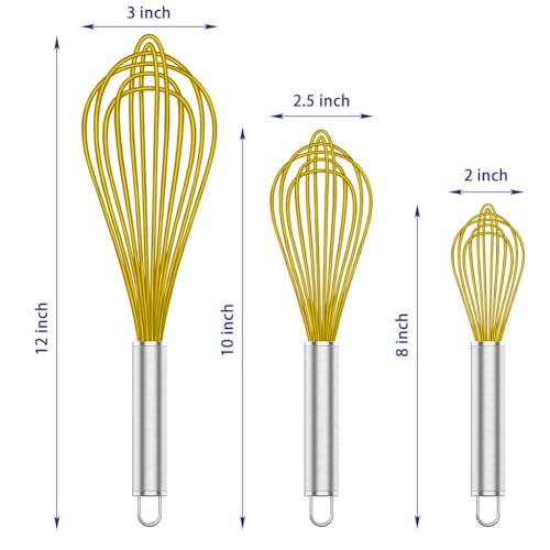 Yellow Silicone Whisk Set of 3 (3 Count)