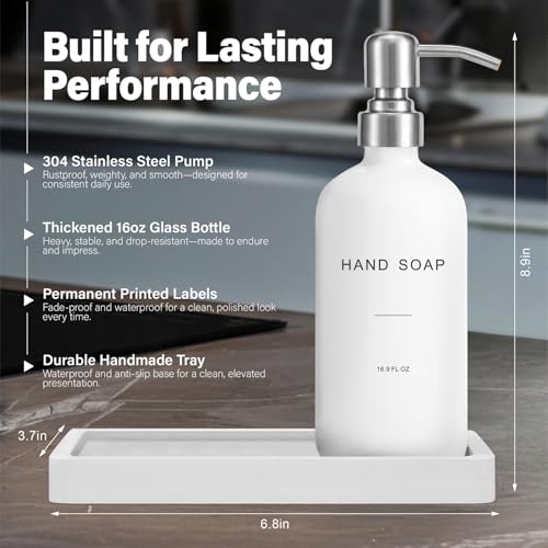 White Soap Dispenser Bathroom Set (Hl Silver Pump & White Bottle)