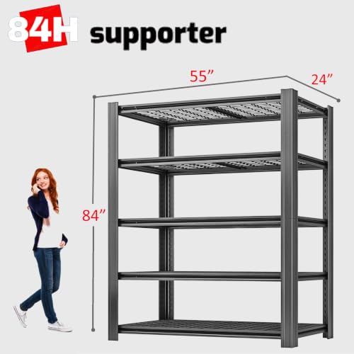 5 Tier Heavy Duty Garage Shelving (5T 55" W x 24" D x 84" H)