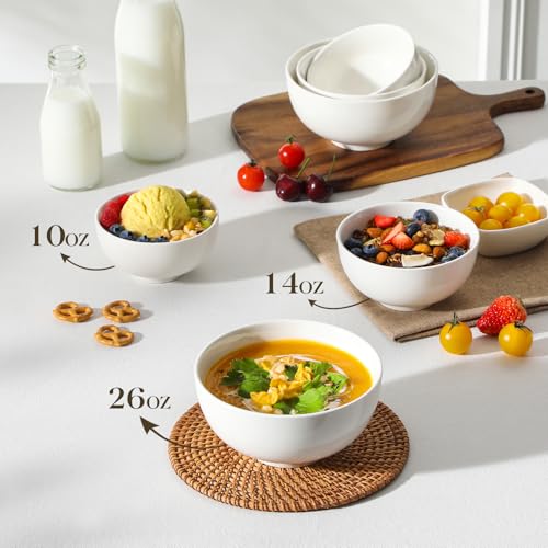10 Oz Small Ceramic Bowls Set of 8 (White / 10OZ (8PCS ))