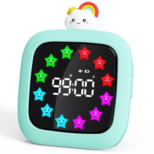 Digital Visual Timer for Kids (Rainbow Doll-cyan)
