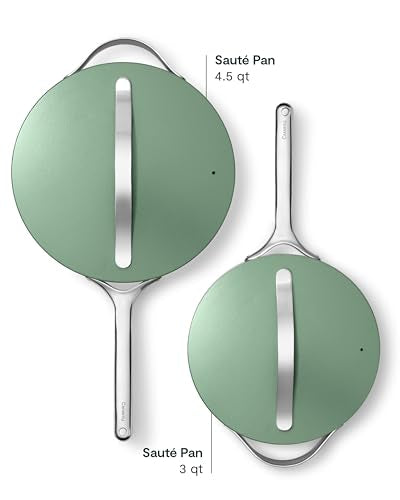 Non Stick Ceramic Sauté Pan with Lid (Sage)