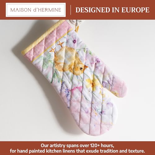 Maison d'Hermine Oven Gloves 100% Cotton Oven Mitt (095 - Easter Zest / 7.5" x 13" (Oven Mitt))