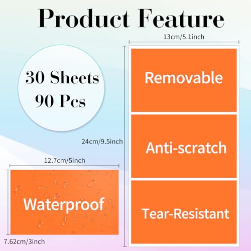 Removable Colored Labels Stickers