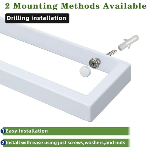 White Hand Towel Holder Towel Bar for Bathroom Wall Mounted 16 Inch (White / 16-Inch)