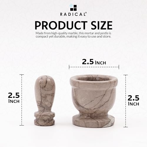 Marble Mortar and Pestle Set 2.5" Small Spice & Herb Grinder (Marinara / 2.5" Inches)
