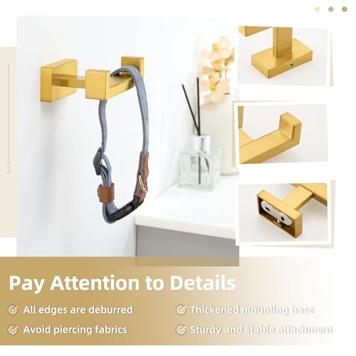Bathroom Towel Hook (1 Pack / Brushed Dark Gold)