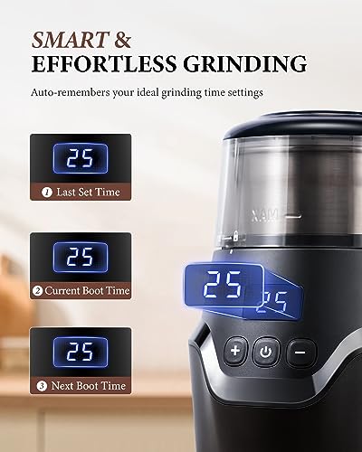 Adjustable Coffee Grinder Electric (Dark black / 1 Bowl)