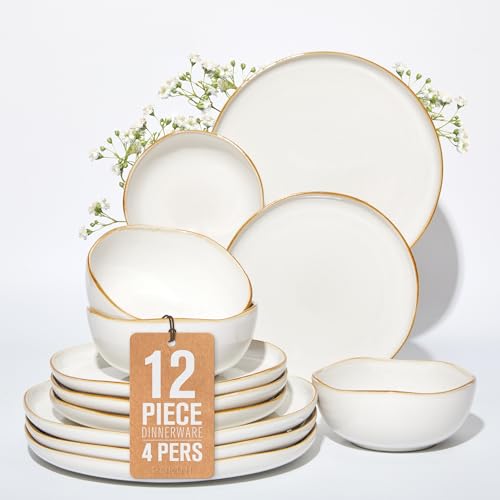 Dinnerware Set for 4 (White / Set (12pcs))