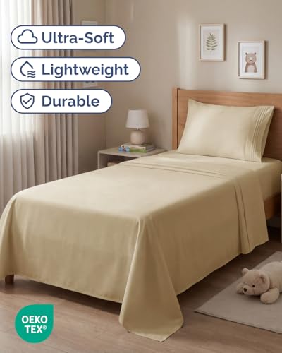 Twin Size 3 Piece Sheet Set (13 - Beige / Twin)