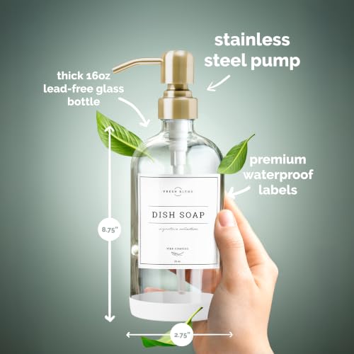 Clear Glass Soap Dispenser (Clear Bottle / Brushed Gold Pump)