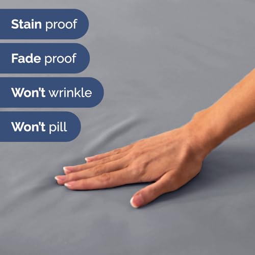 Short Queen Size 4 Piece Bed Sheet Set (05 - Steel Blue / Short Queen)