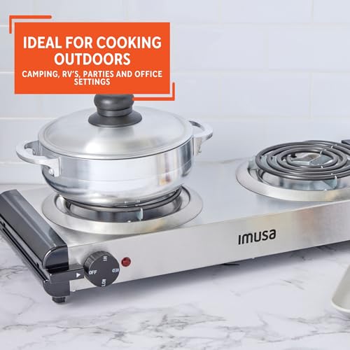 USA GAU 80312US Electric Double Burner 1750 (Stainless Steel Electric Double Burner / Double)