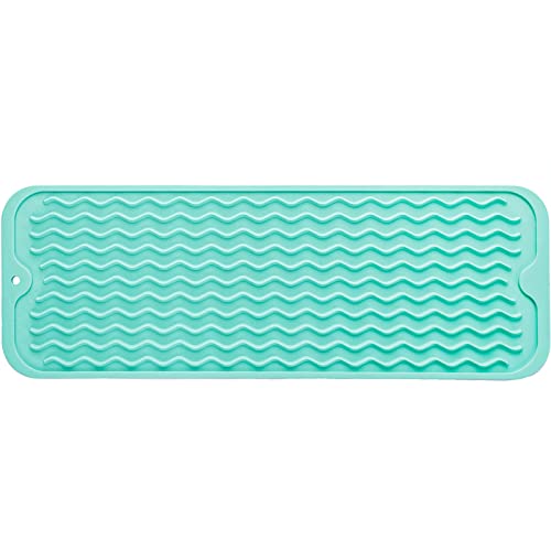Silicone Dish Drying Mat for Multiple Usage (Mint / 17"L x 6"W)