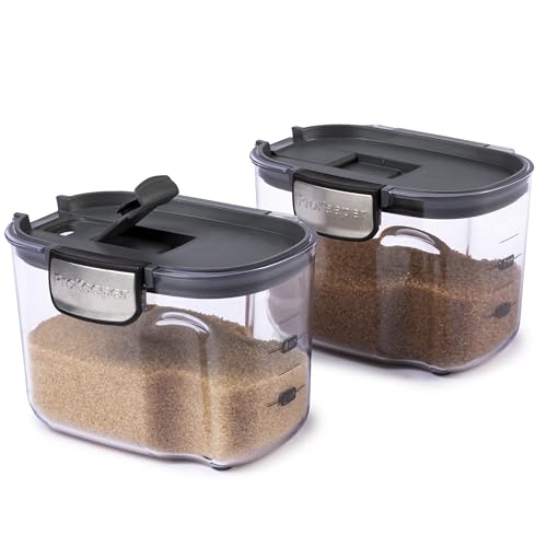 International ProKeeper+ Clear Plastic Airtight Food Baker's Kitchen Storage Organization Container Canister Set with Magnetic Accessories (2- Piece Set)