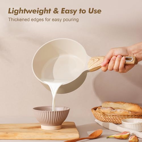 Ceramic Nonstick Sauce Pan with Lid (Ceramic Taupe / 1.5 Quarts)