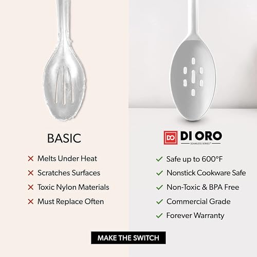 DI ORO Silicone Cooking Spoons (Stone)