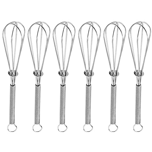 6 Pack Small Wire Whisks (6 inch / 6 Pack Silver)