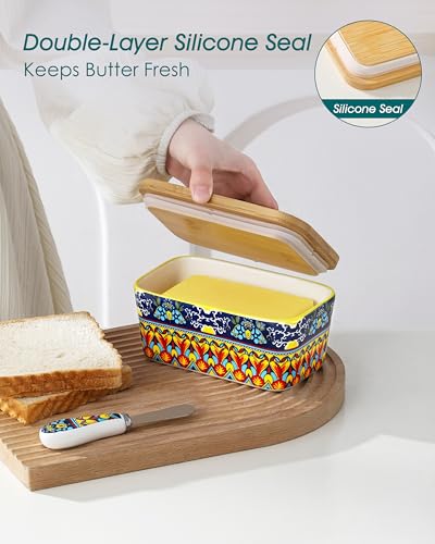 KRVI Butter Dish with Lid (Tulum Sunburst)