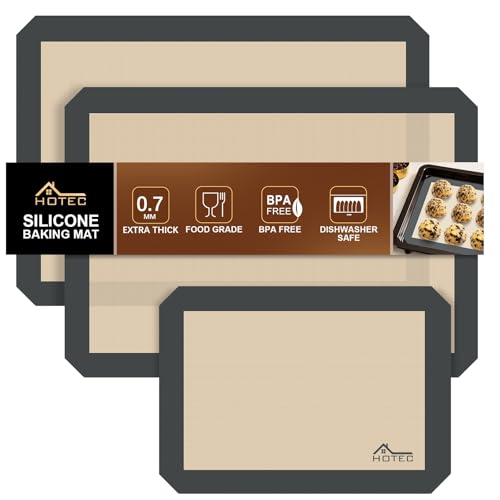 Silicone Baking Mats 3 Pack (3pcs: Grey 0.7MM)
